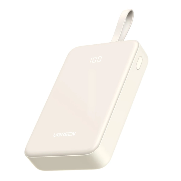 Powerbank Ugreen PB505 20000mAh 22.5W USB-C USB-A wbudowany kabel USB-C - biały
