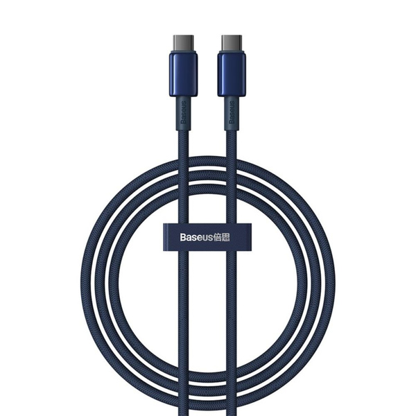 Baseus kabel Tungsten Gold Fast Charging Data Cable Type-C to Type-C 100W 1m niebieski