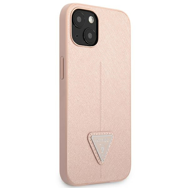 Guess GUHCP14SPSATLP iPhone 14 / 15 / 13 6.1" różowy/pink hardcase SaffianoTriangle Logo