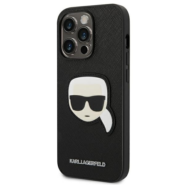 Karl Lagerfeld KLHCP14XSAPKHK iPhone 14 Pro Max 6,7" czarny/black hardcase Saffiano Karl's Head Patch