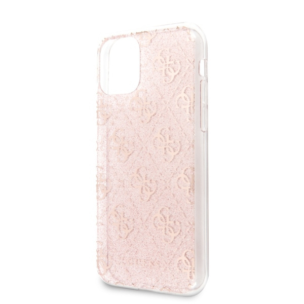 Guess GUHCN61PCU4GLPI iPhone 11 6,1" /Xr różowy/pink hard case 4G Glitter