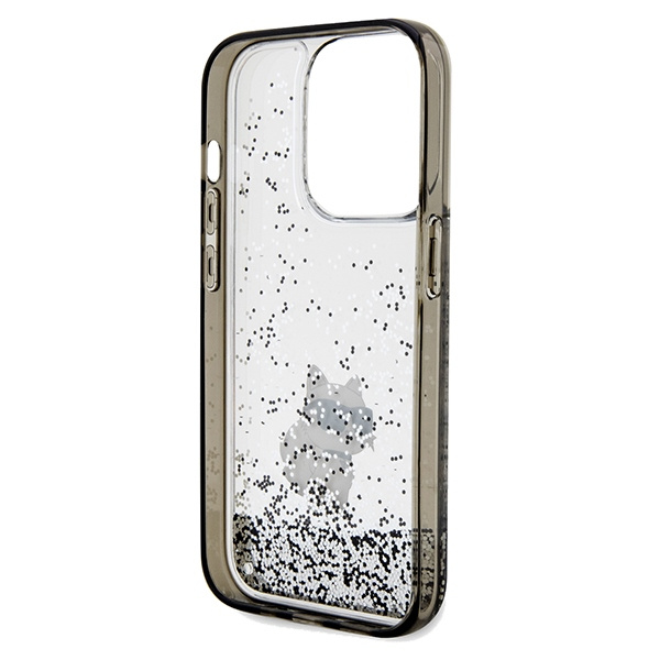 Etui Karl Lagerfeld Liquid Glitter Choupette na iPhone 14 Pro Max - przezroczyste