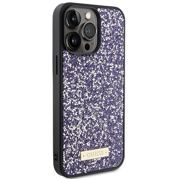 Guess GUHCP15XPFGSBSP iPhone 15 Pro Max 6.7" fioletowy/purple hardcase Rhinestone Metal Logo