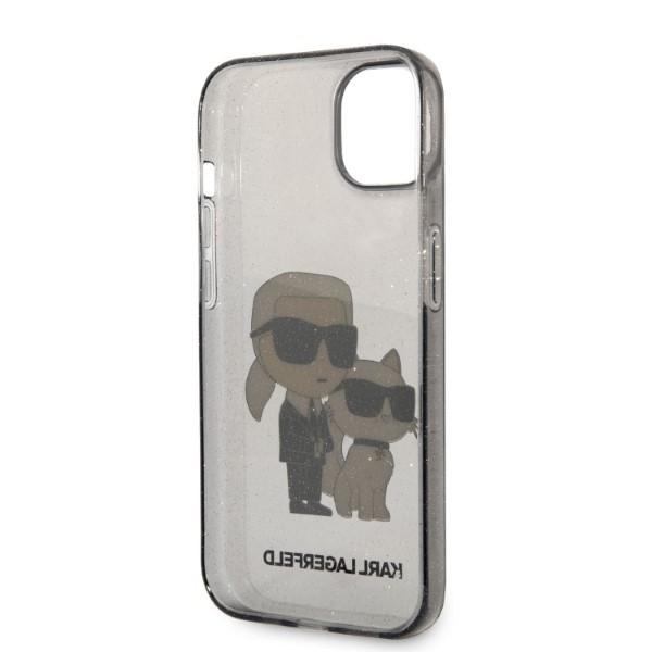 Karl Lagerfeld Glitter Karl&amp;Choupette case for iPhone 14 Plus - black