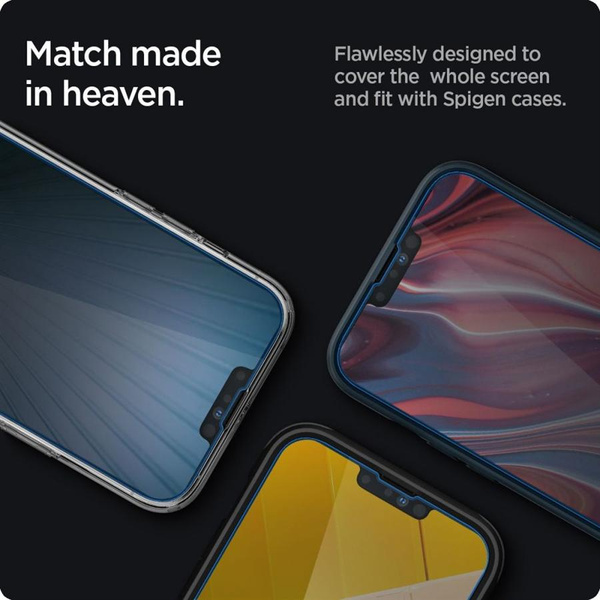 Szkło hartowane Spigen Glas.tR Slim Privacy na iPhone 13 / 13 Pro / 14 / 16e