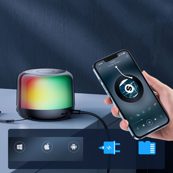 Joyroom głośnik bezprzewodowy Bluetooth 5.1 RGB czarny (JR-ML03)