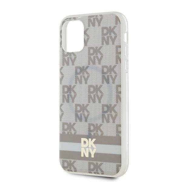 DKNY DKHMN61HCPTSE iPhone 11 / Xr6.1" beżowy/beige hardcase IML Checkered Mono Pattern & Printed Stripes MagSafe