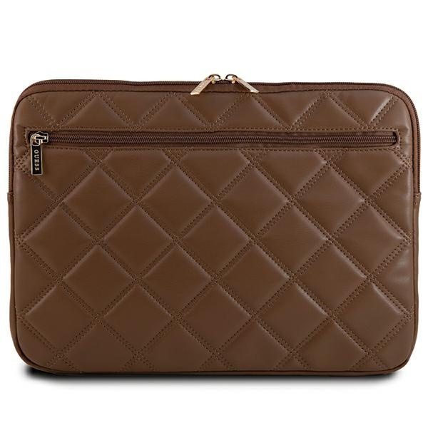 Guess Sleeve GUCS14ZPSQSSGW 14"brązowy/brown Quilted 4G