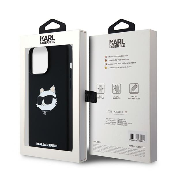 KARL LAGERFELD KLHMP15LSCHPPLK IPHONE 15 PRO 6.1" CZARNY/BLACK HARDCASE SILICONE CHOUPETTE HEAD MAGSAFE