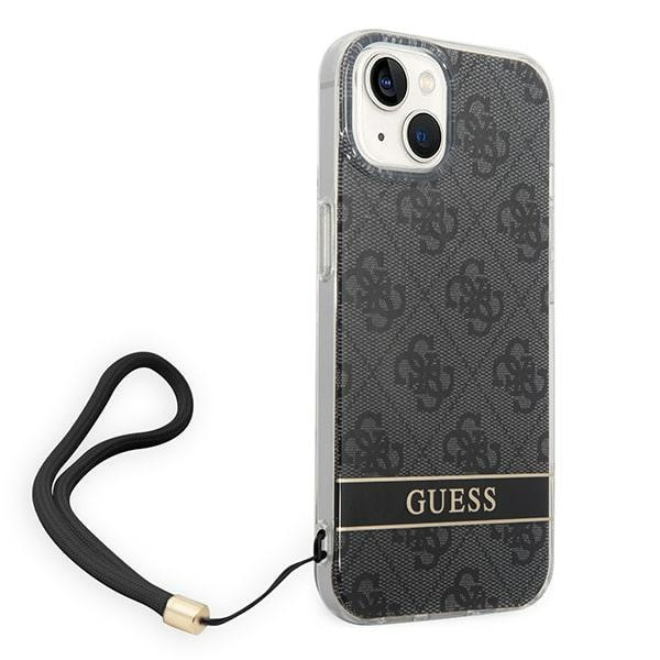 Guess GUOHCP14MH4STK iPhone 14 Plus/ 15 Plus 6.7" czarny/black hardcase 4G Print Strap
