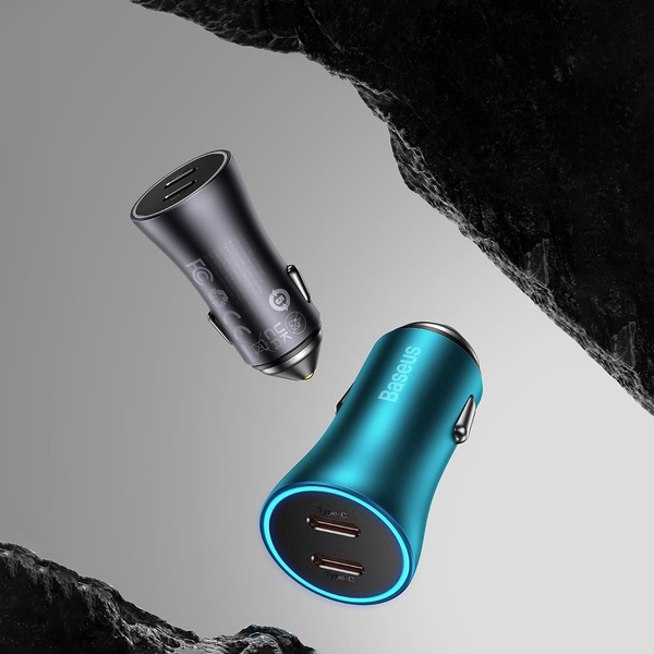 Baseus Golden Contactor Pro car charger 2x USB-C 40W blue (CGJP000003)
