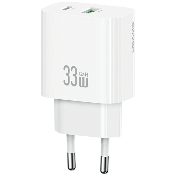 Ładowarka sieciowa USAMS CC317 T65 33W 1xUSB-C 1xUSB-A Fast Charging biały