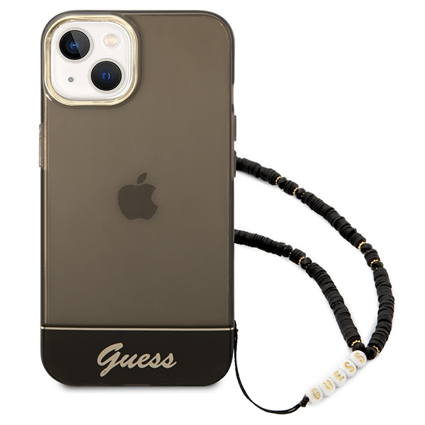 Guess GUHCP14MHGCOHK iPhone 14 Plus/ 15 Plus 6.7" czarny/black hardcase Translucent Pearl Strap