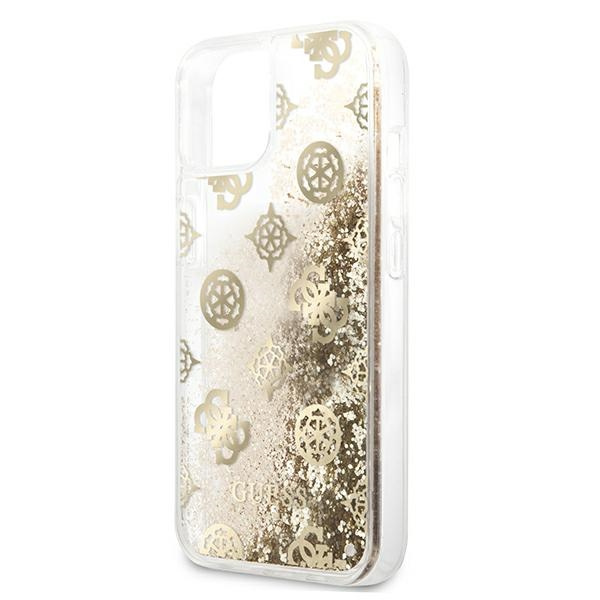 Guess GUHCP13SLGPEGO iPhone 13 mini 5,4"złoty/gold hardcase Peony Liquid Glitter