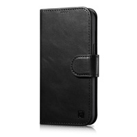 iCarer Oil Wax Wallet Case 2in1 Cover iPhone 14 Pro Leather Flip Cover Anti-RFID black (WMI14220722-BK)