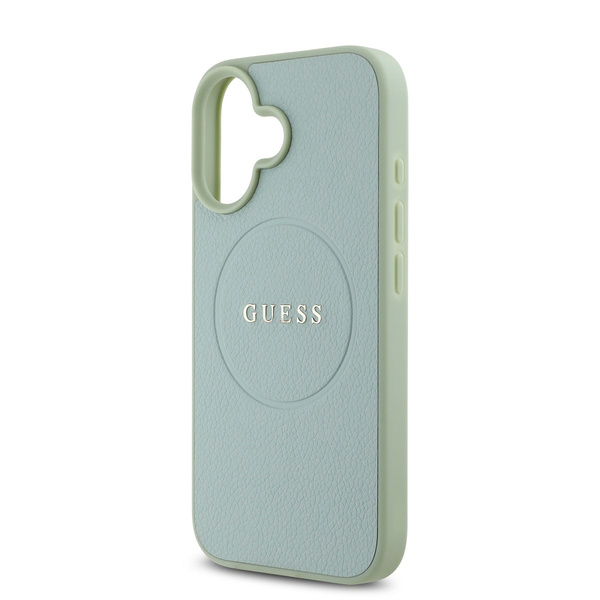 Guess PU Grained Classic Logo MagSafe Case for iPhone 16 Green