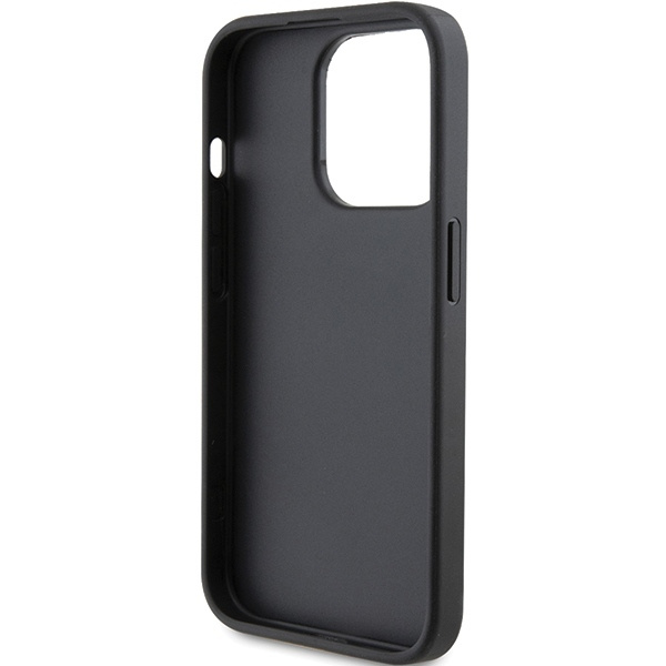 Karl Lagerfeld Saffiano Cardslot Karl&amp;Choupette Metal Pin case for iPhone 15 Pro - black