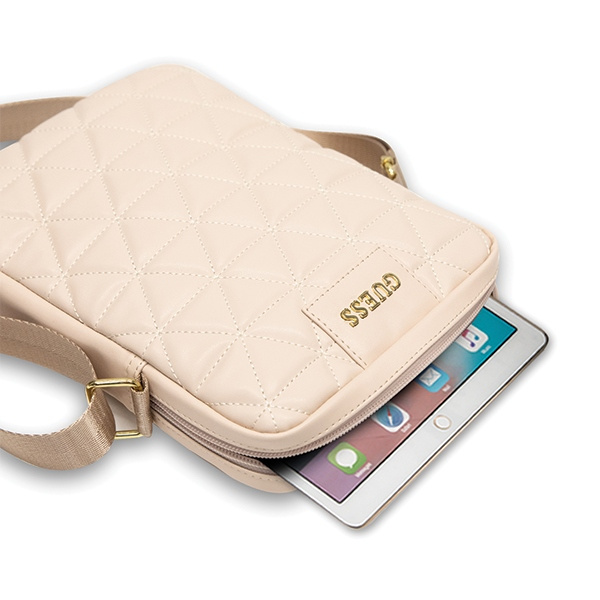 Guess Torba GUTB10QLPK 10" różowa/pinkQuilted Tablet Bag