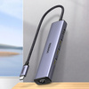 UGREEN ADAPTER CONVERTER HUB 5IN1 USB C - 3X USB 3.0 / HDMI / RJ45 GRAY (CM475)