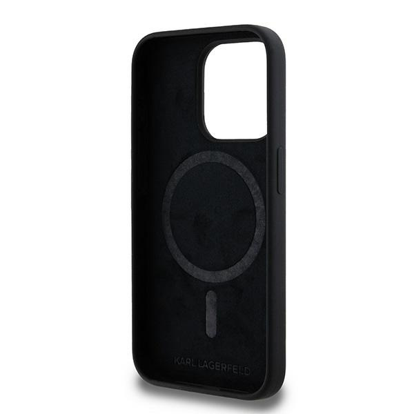 KARL LAGERFELD KLHMP15LSCMKCRHK IPHONE 15 PRO 6.1" CZARNY/BLACK HARDCASE SILICONE KARL & CHOUPETTE MAGSAFE