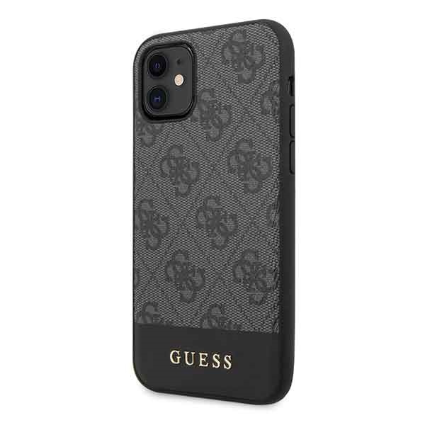 Guess GUHCN61G4GLGR iPhone 11 6,1" / Xrszary/grey hard case 4G Stripe Collection