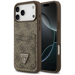 Etui Guess 4G Double Card Triangle do    iPhone 17 Pro Max brązowy