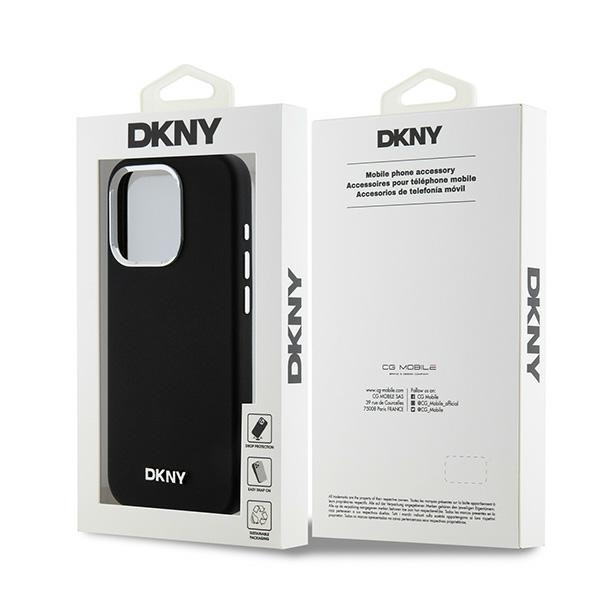 DKNY DKHMP15LSMCHLK iPhone 15 Pro 6.1"czarny/black hardcase Liquid Silicone Small Metal Logo MagSafe