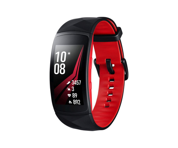 [OUTLET] Samsung Gear Fit2 Pro R365 Czarno-Czerwony z czarnym paskiem Grade B