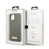 Guess GUHMP13MSPLG iPhone 13 / 14 / 15 6.1" szary/grey hard case Silicone Logo Plate MagSafe