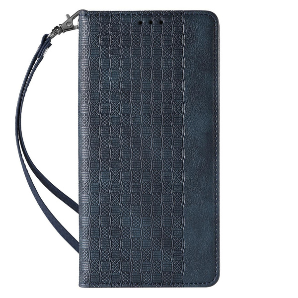 MAGNET STRAP CASE FOR IPHONE 12 POUCH WALLET + MINI LANYARD PENDANT BLUE
