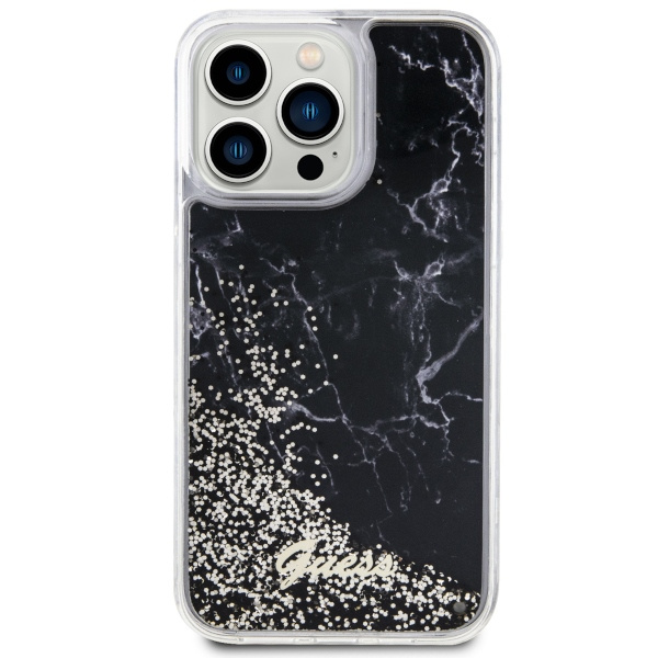 Guess GUHCP14XLCSGSGK iPhone 14 Pro Max6.7" czarny/black hardcase Liquid Glitter Marble