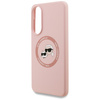 Etui Karl Lagerfeld Silicone Double      Heads And Circle MagSafe do Samsung Galaxy S25 Edge różowy
