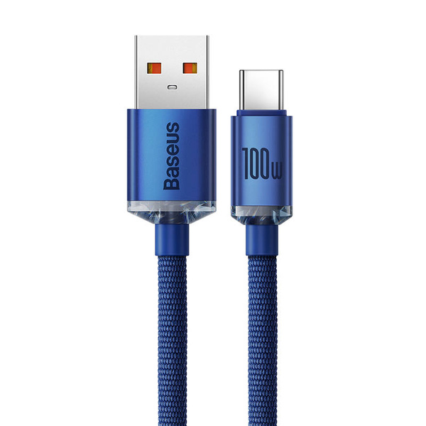 BASEUS CRYSTAL SHINE CABLE USB TO USB-C, 5A100W1.2M (BLUE)