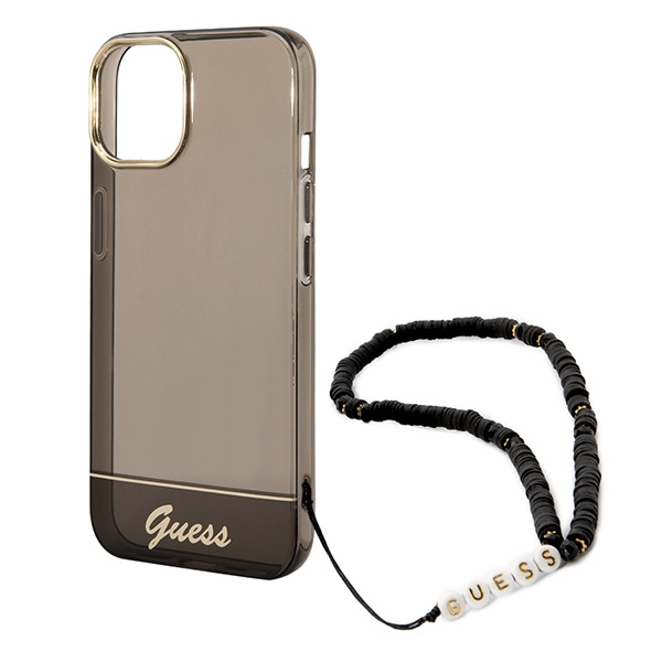 Guess GUHCP14MHGCOHK iPhone 14 Plus/ 15 Plus 6.7" czarny/black hardcase Translucent Pearl Strap