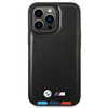 Case BMW BMHMP14X22PTDK iPhone 14 Pro Max 6.7 "black / black Leather Stamp Tricolor Magsafe