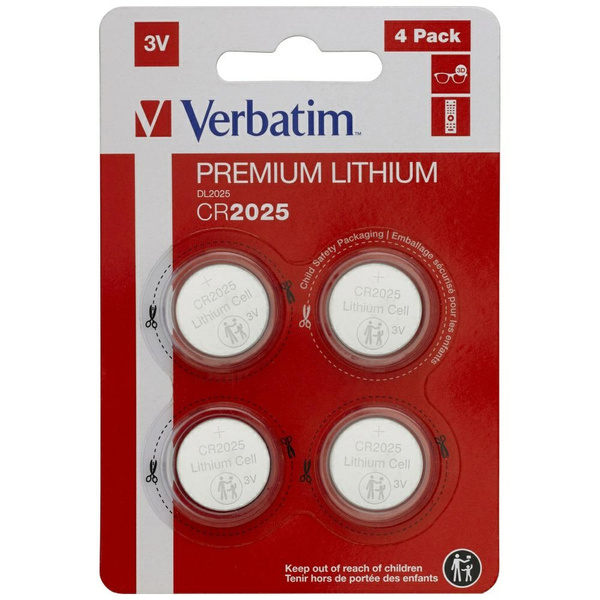 Verbatim Bateria litowa CR2025 3V 4szt 49532