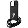Etui Karl Lagerfeld Crossbody Saffiano Metal Pin Karl&Choupette na iPhone 15 Pro Max - czarne