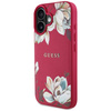 Etui Guess Grained Printed Flower Pattern MagSafe do iPhone 16 fuksja