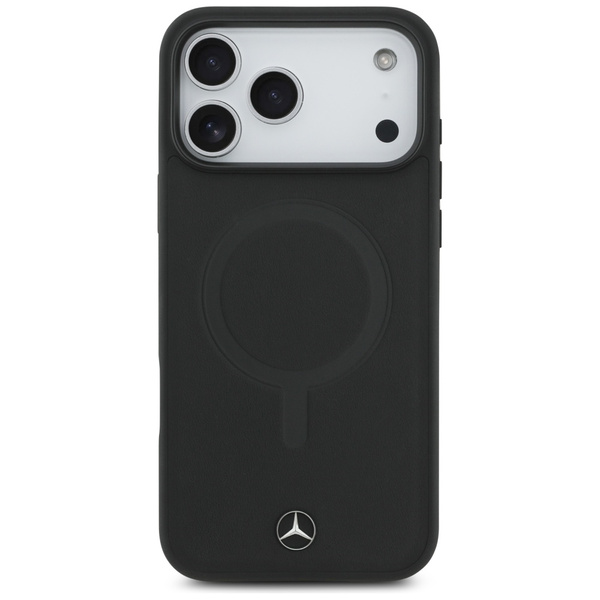 Etui Mercedes Plain Smooth Leather       MagSafe do iPhone 17 Pro Max czarny