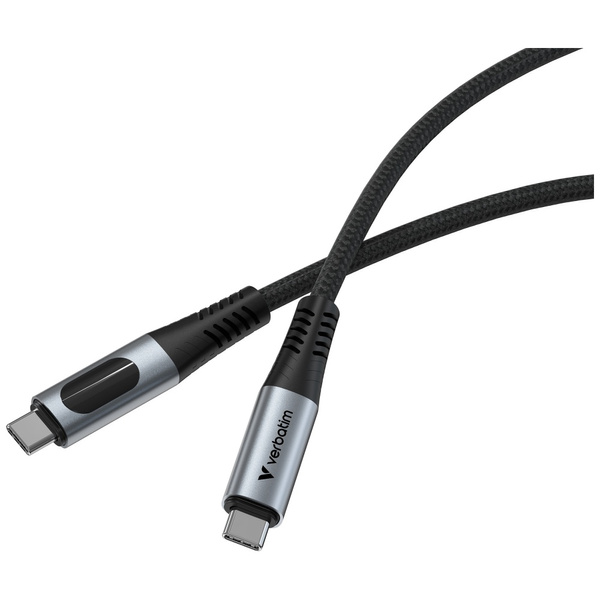 Kabel Verbatim Sync & Charge USB-C do    USB-C 100W wyświetlacz 120cm czarny 31848