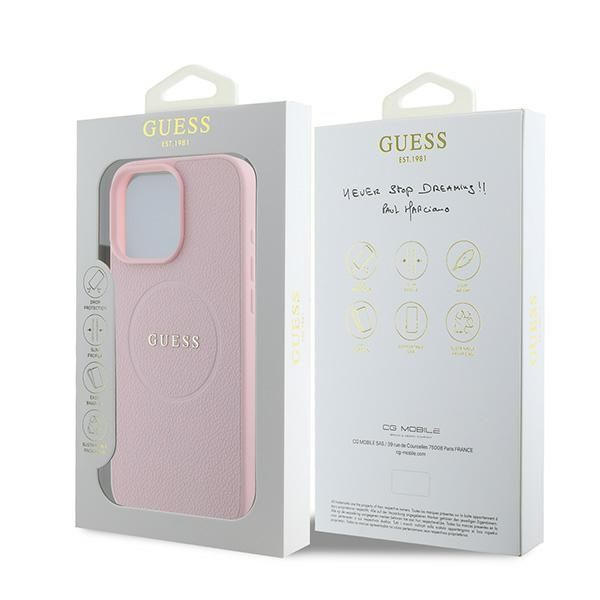 Guess GUHMP15XPGHSMMP iPhone 15 Pro Max6.7" różowy/pink hardcase Grained Ring MagSafe