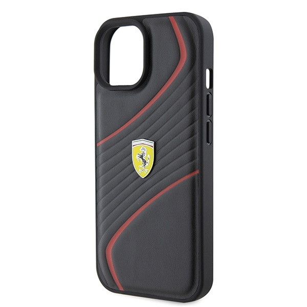 Ferrari FEHCP15SPTWK iPhone 15 / 14 / 13  6.1" czarny/black hardcase Twist Metal Logo