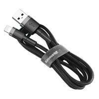 BASEUS CAFULE CABLE DURABLE NYLON CORD USB / LIGHTNING QC3.0 1.5A 2M BLACK (CALKLF-CG1)