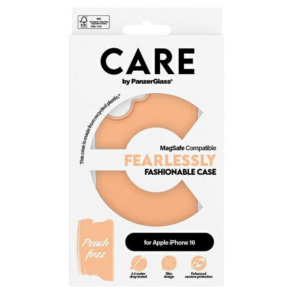 CARE by PanzerGlass Fashion Case iPhone 16 6.1" brzoskwiniowy/peachy MagSafe 1389