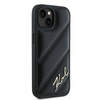 KARL LAGERFELD KLHCP13MPQDSMGK IPHONE 13 6.1" BLACK/BLACK HARDCASE DIAGONAL QUILTED SCRIPT