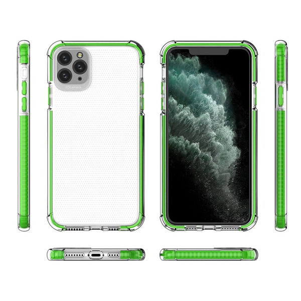 SPRING ARMOR CLEAR TPU GEL RUGGED PROTECTIVE COVER WITH COLORFUL FRAME FOR IPHONE 11 PRO MAX BLUE