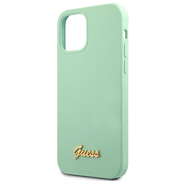 Guess GUHCP12MLSLMGGN iPhone12/12 Pro 6,1" zielony/green hardcase Metal Logo Script