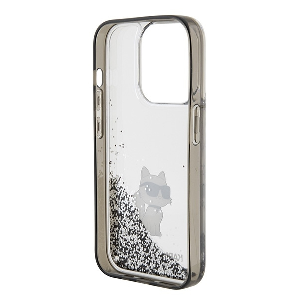 Etui Karl Lagerfeld Liquid Glitter Choupette do iPhone 15 Pro Max - przezroczyste