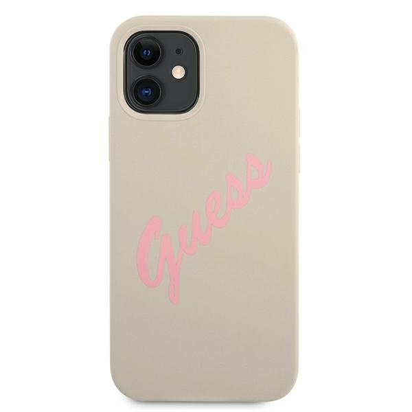 Guess GUHCP12SLSVSGP iPhone 12 mini5,4" szaro różowy/grey pink hardcase Silicone Vintage