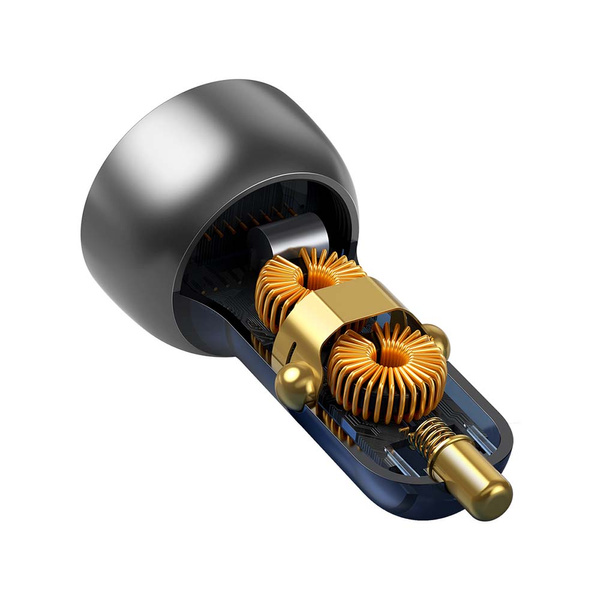 Baseus ładowarka samochodowa USB / USB Typ C 65 W 5 A SCP Quick Charge 4.0+ Power Delivery 3.0 ekran LCD przezroczysty (CCKX-C0A)